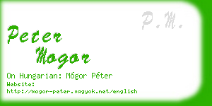 peter mogor business card