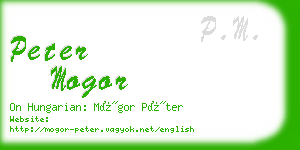 peter mogor business card